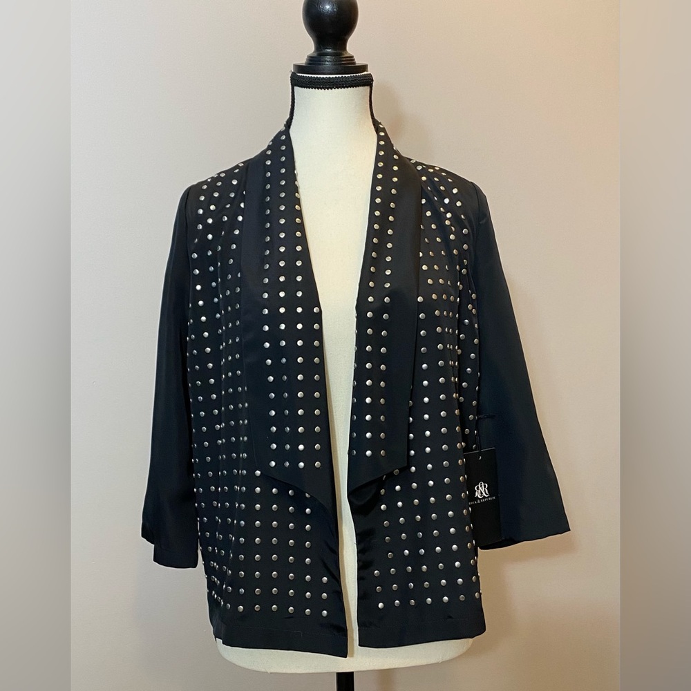 Rock & Republic Sunset Rebel Black Studded Blazer bolero NWT SIZE 2
